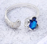 Romantic Tail Gemstone Ring Zircon Women's Promise Jewelry