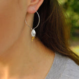 Fresh Bell Flower Dangle Earrings Silver For Women Wedding Jewelry