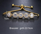 Chain Adjustable Bracelet AAA Cubic Zircon Roundel Woman's Wedding Party Birthday Gift