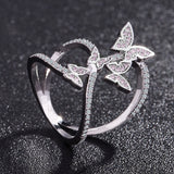 Butterfly Sapphire Gemstone Ring 925 Silver for Women Wedding Jewelry