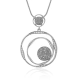 Vintage Gemstone Pendant Necklace Gold Chain Round Women Jewelry