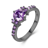 Purple Alexandrite Engagement Ring Women 14K Rose Gold Jewelry