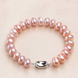 Natural Freshwater Pearl Bracelet 925 Silver For Women Anniverssary Jewelry