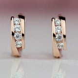 Princess 585 Rose Gold Earrings Natural Zircon Hanging Dangle Drop Earrings Jewelry