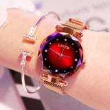 Princess Starry Sky Magnet Watch Rose Gold Wristwatch For Women