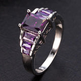 Purple Alexandrite Engagement Ring 925 Silver Women Wedding Jewelry