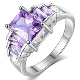 Purple Alexandrite Engagement Ring 925 Silver Women Wedding Jewelry