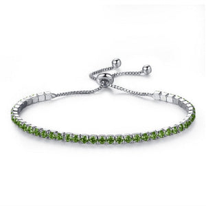 Luxury Green Gemstone Charm Bracelet Gold Women Wedding Party Jewelry