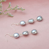 Natural Frishwater Pearl Earrings 925 Sterling Silver Women Jewelry