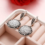 Vintage Gemstones Jewelry Set Antique Silver Women Jewelry Set Ring Earrings Pendant Necklace