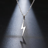 Unique Lightning Pendant Necklace Yellow Gold Link Chain Women's Jewelry
