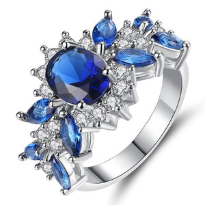 Emerald diamond Gems ring 925 standard sterling silver Women's Wedding Jewelry