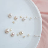 Natural Freshwater Pearl Drop Earrings 925 Sterling Silver Women's Wedding Jewelry