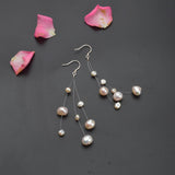 Natural Freshwater Pearl Drop Earrings 925 Sterling Silver Women's Wedding Jewelry