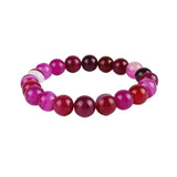 Vintage Purple Bead Bracelet Chain Stainless Steel Women's Jewelry
