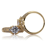 Natural White Sapphire Ring 14K Rose Gold Women's Wedding Jewelry