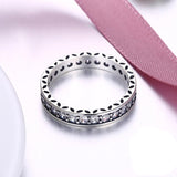 Princess White Sapphire Engagement Jewelry Ring  Silver Wedding For Women Jewelry
