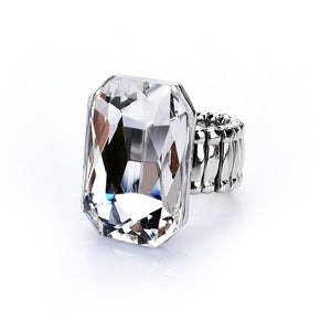 Blue Topaz Gemstone Ring for Women Elastic Engagement Jewelry