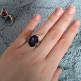 Purple Alexandrite Engagement Ring Art Deco Women's Wedding Jewelry