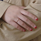 Zircon Flower Gemstone Ring Women Rose Gold Engagement Jewelry